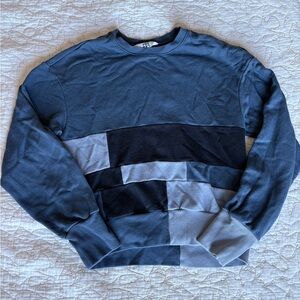JoyLab Crew Neck Sweater with Blue ColorBlock